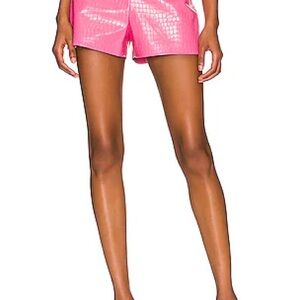 Alice + Olivia DONALD VEGAN CROC SHORT IN FRENCH ROSE